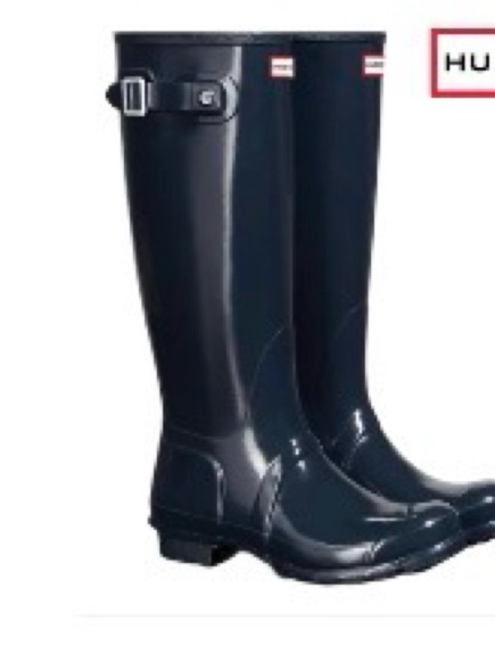 Hunter Women's Tall Gloss Rain Boots - Navy Blue - NWOT